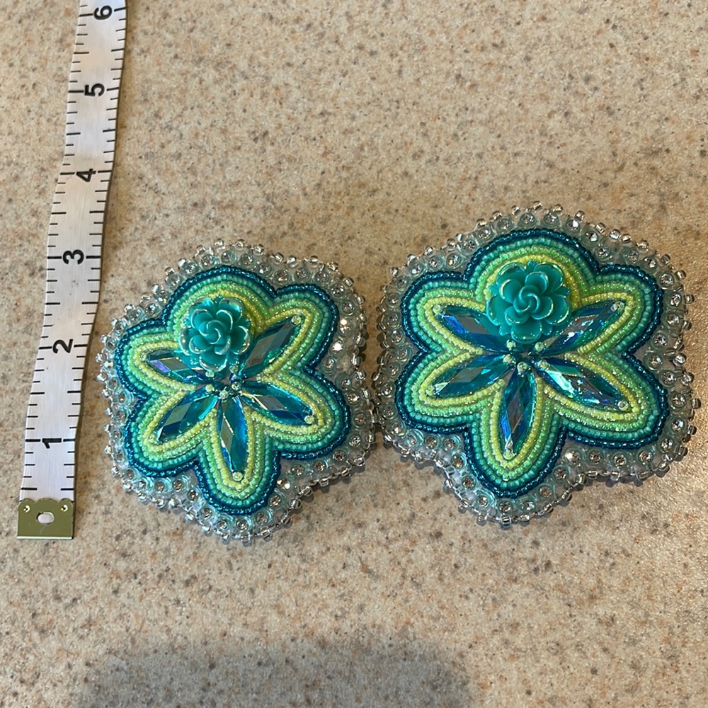 Hand made flower earrings